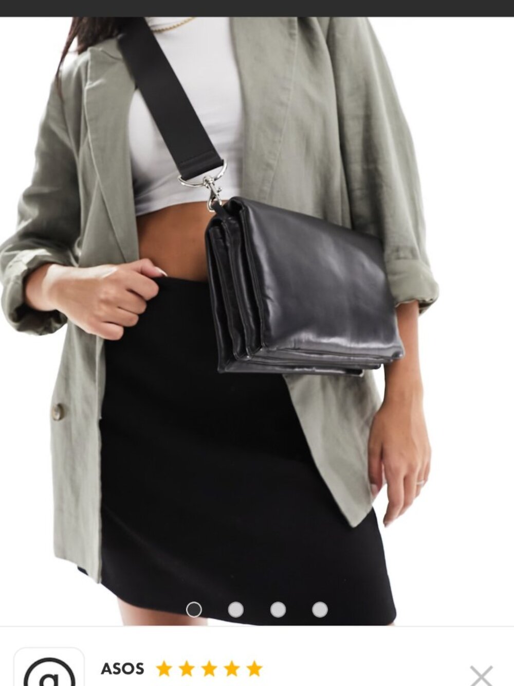& Other Stories Leather Black Crossbody Bag